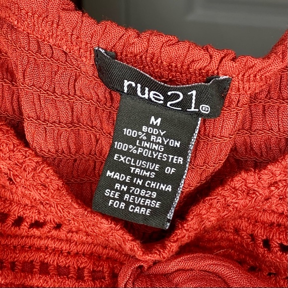 Rue21 Burnt Orange/Red Crop Top Tube Top Size M - Picture 5 of 5